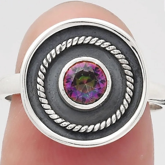 Mystic topaz sterling silver rings 7 & 8 1/2 - Picture 4 of 4